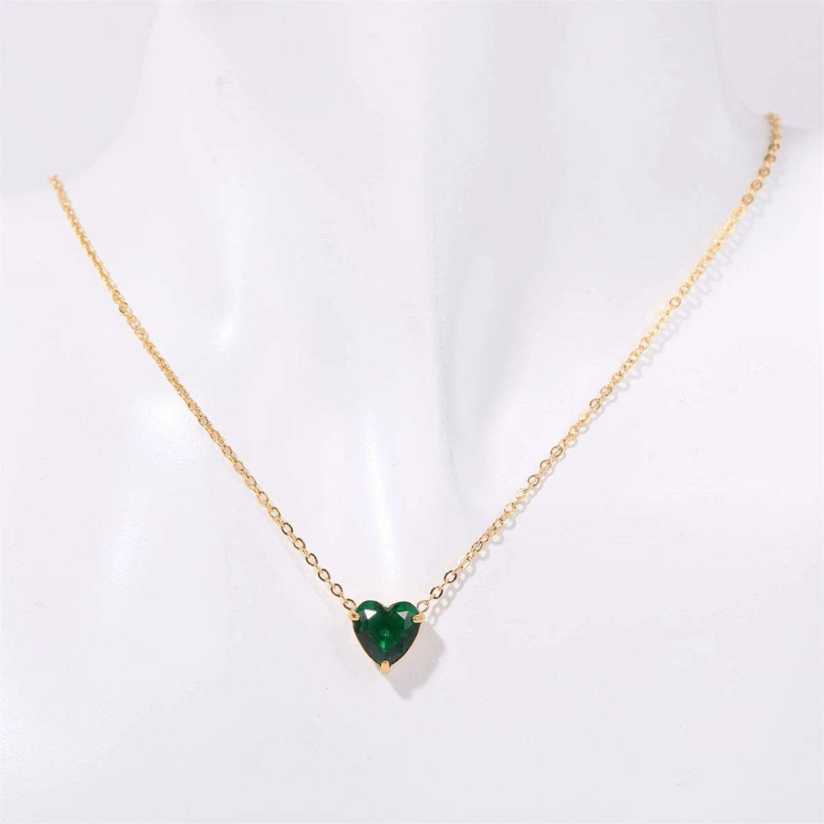 Stainless Steel Twelve Birthday Stone Necklace Love Pendant Necklace Month Stone