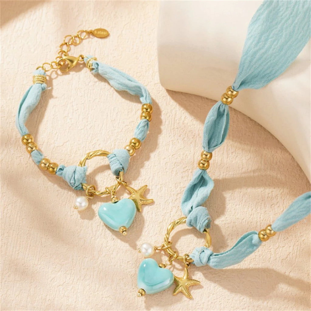 Ins style fresh and sweet bracelet, star flower bracelet, women's woven colorful rope, simple accessory