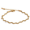 Geometric chain necklace in gold-plated stainless steel.