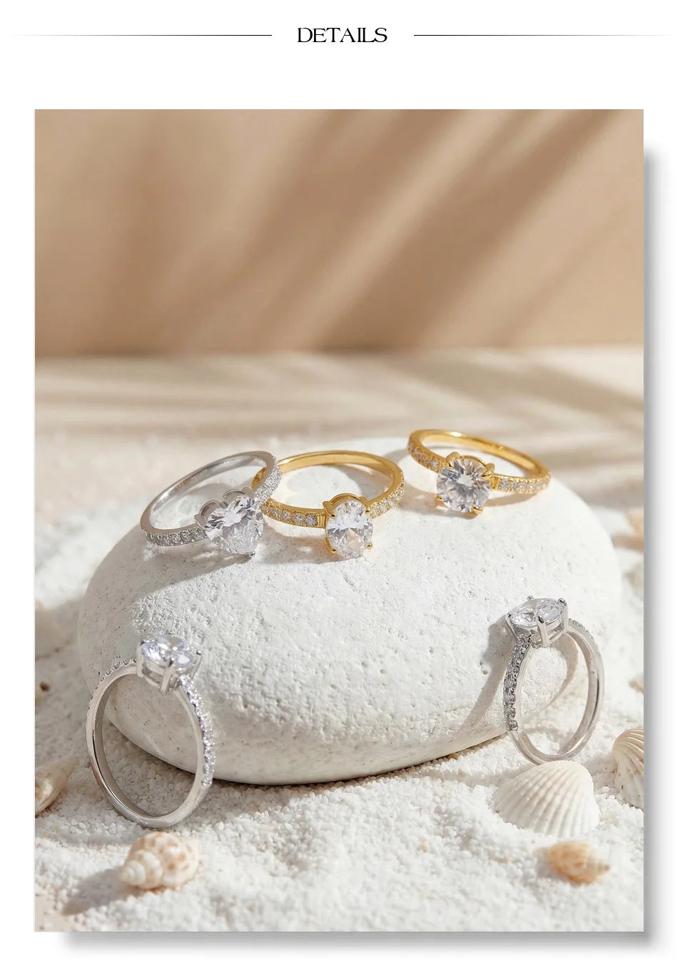 Cubic zirconia heart ring in gold-plated stainless steel with cubic zirconia.