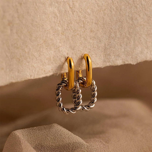 Oval shaped earrings, simple retro cross-border color preservation earrings, gold-plated color preservation earrings