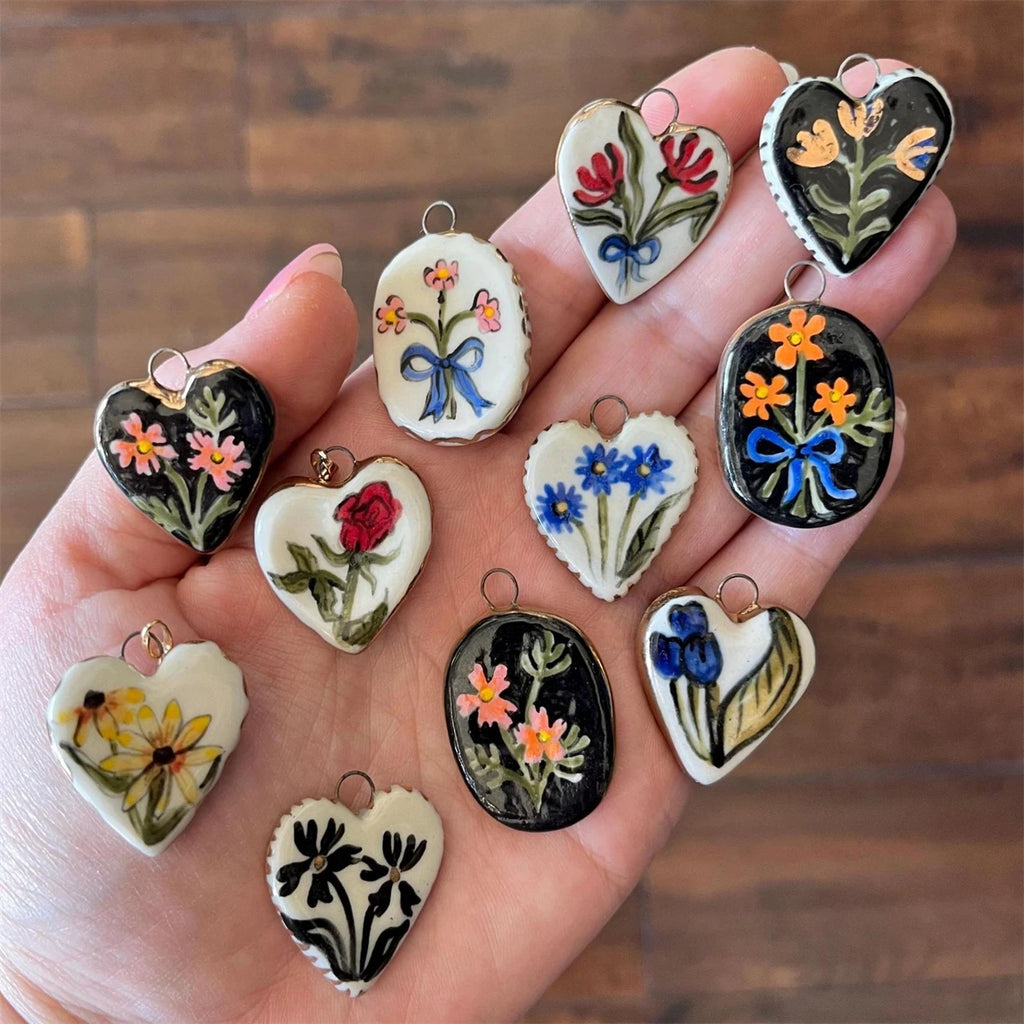 【DIY Pendant】Stainless Steel Floral Charm Pendant - PS011