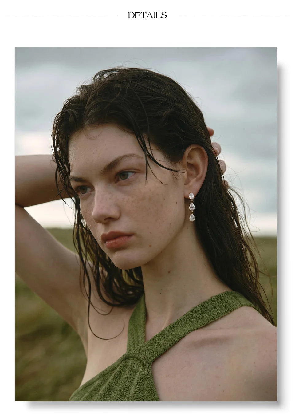Cubic Zirconia Geometric Earrings — Gold-Plated Stainless Steel with Cubic Zirconia · PS1410