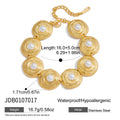 Swirl Pearl Cuff Bracelet — Stainless Steel · PS028