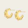 Hoop Earrings Metal C Shaped Geometric — 316L Stainless Steel · PS460