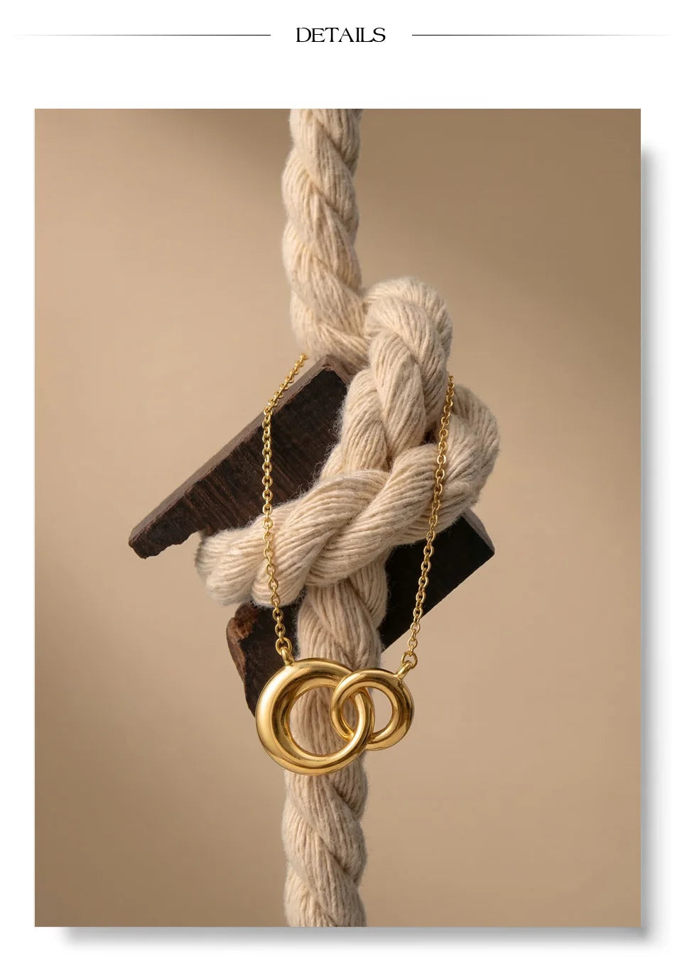 Coin geometric necklace in gold-plated stainless steel.