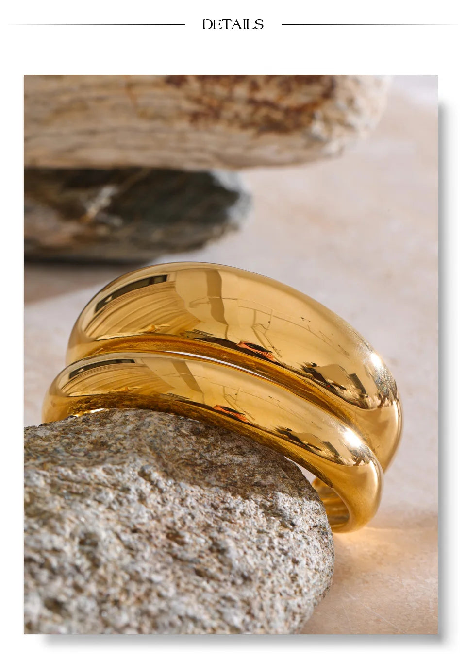 Geometric Layered Bracelet — 18K Gold-Plated Stainless Steel · PS2054