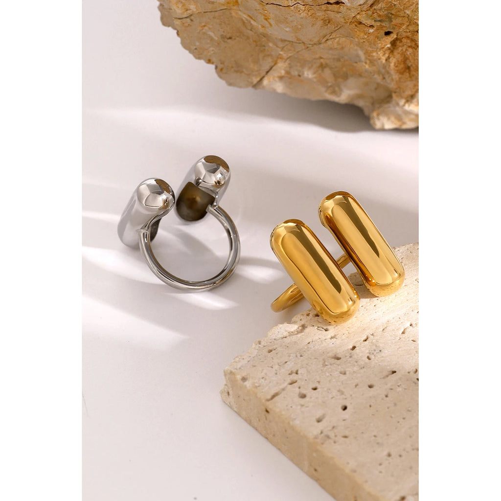 Mixed Statement Ring Stack — Stainless Steel · PS264