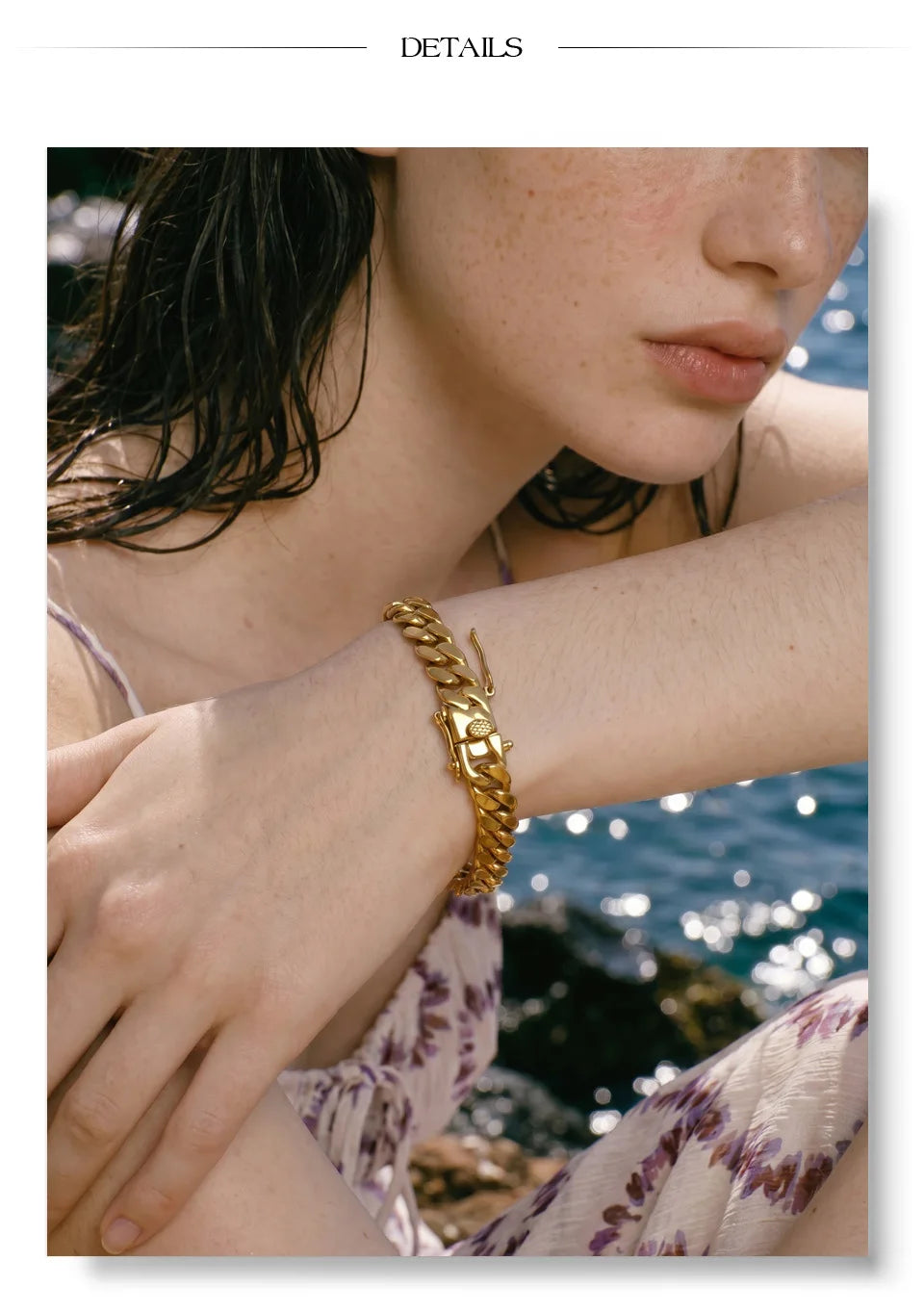 Geometric Chain Bracelet — Gold-Plated Stainless Steel · PS1766
