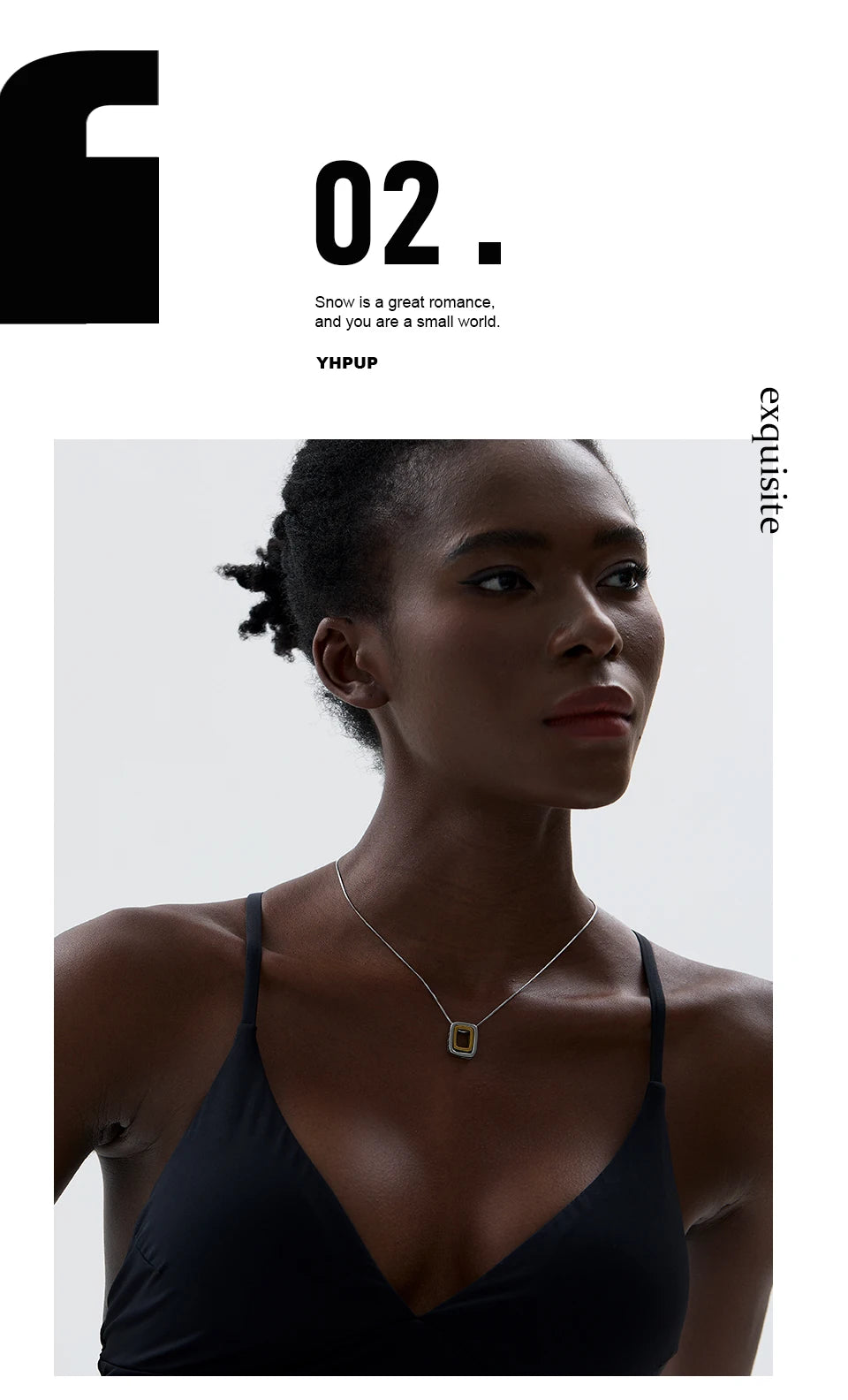 Geometric layered necklace in gold-plated 316L stainless steel.