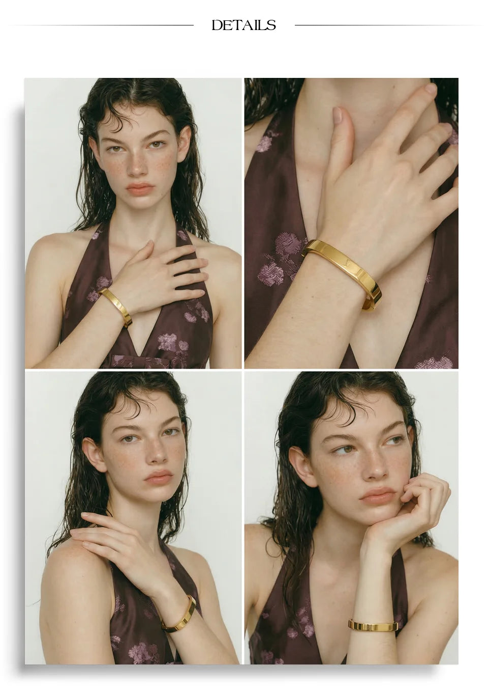 Geometric Bracelet — Gold-Plated Stainless Steel · PS1080