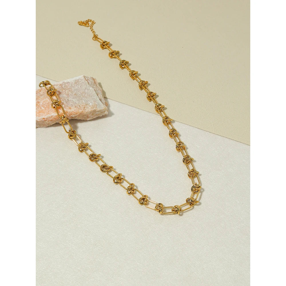 Vintage Chain Snake Chain Choker Layered Necklace — 316L Stainless Steel · PS408