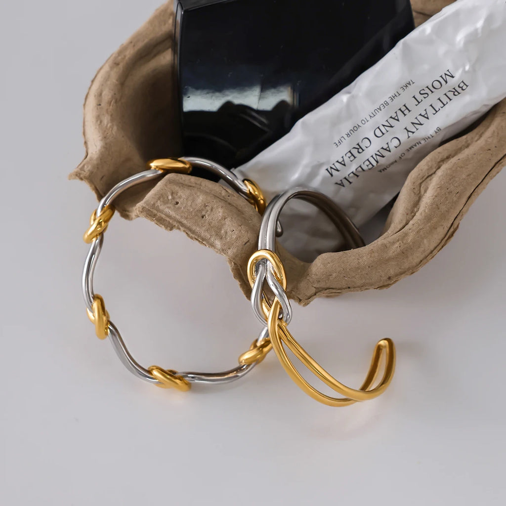 Two-Tone Knot Bracelet — Stainless Steel · PS366