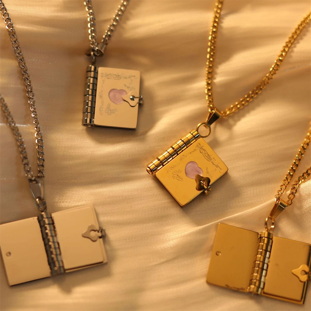 Love Valentine's Day Butterfly Opening and Closing Book English Letter Photo Box Color Preserving Plating 18K Gold