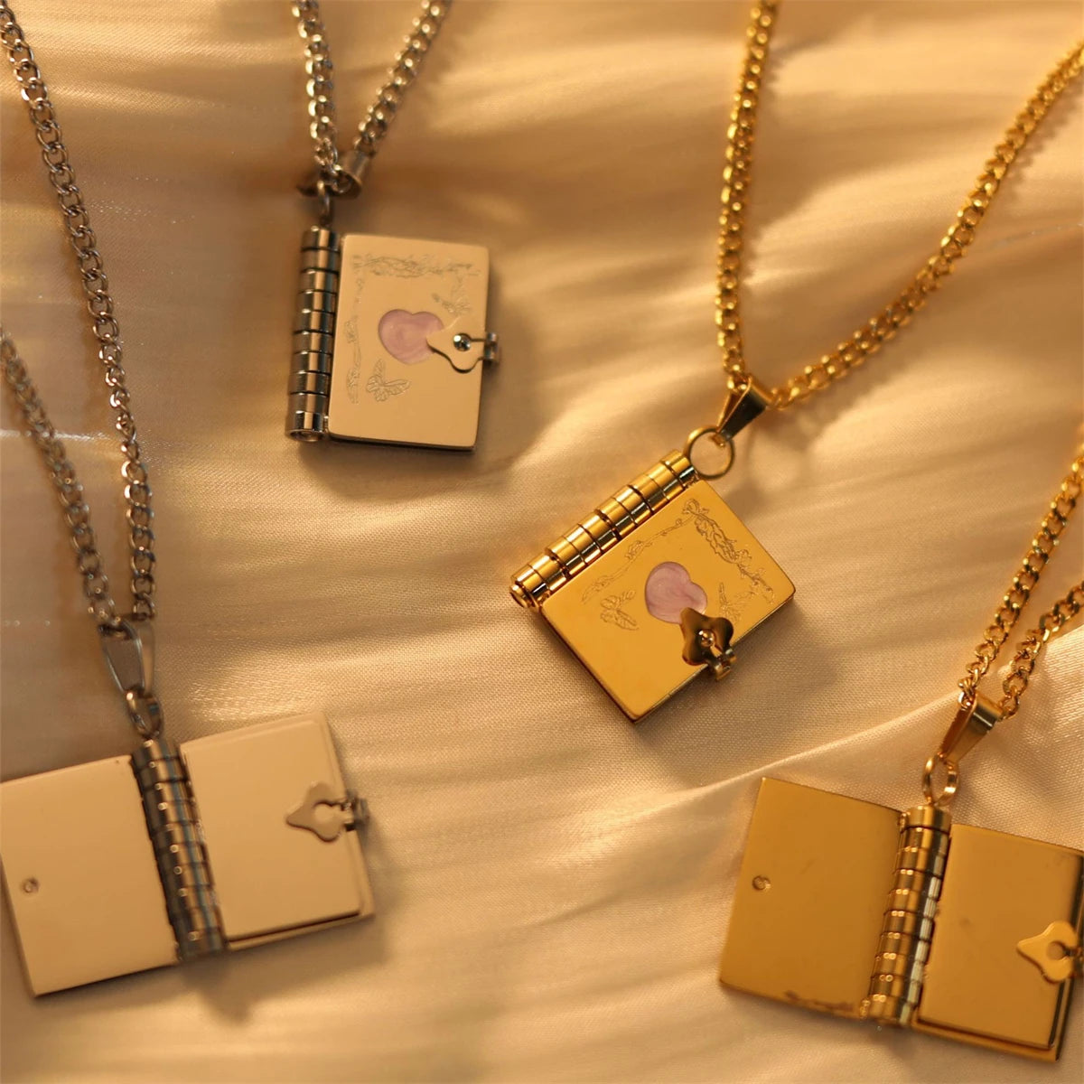 Love Valentine's Day Butterfly Opening and Closing Book English Letter Photo Box Color Preserving Plating 18K Gold
