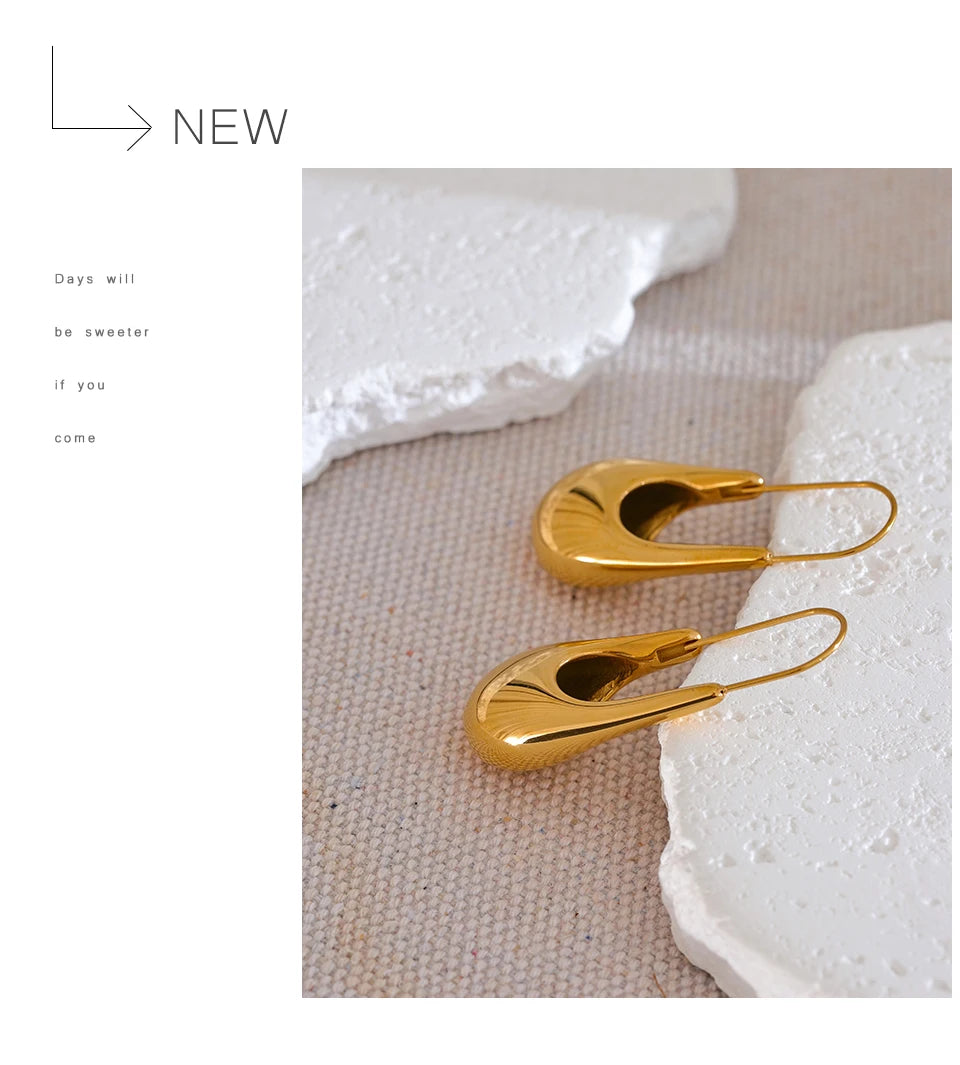 Geometric earrings in gold-plated stainless steel.