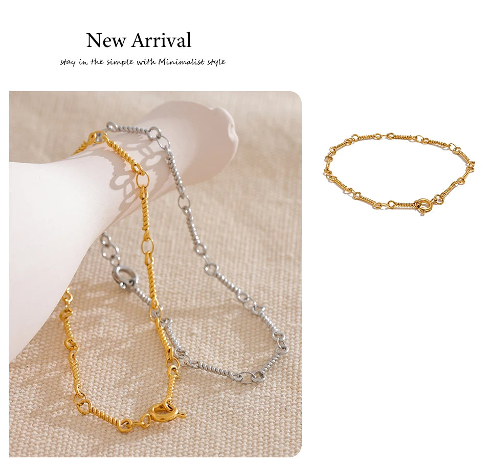 Geometric Chain Bracelet — Gold-Plated Stainless Steel · PS1667