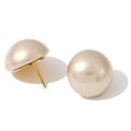 Pearl Geometric Earrings — Gold-Plated Stainless Steel with Pearl · PS1659