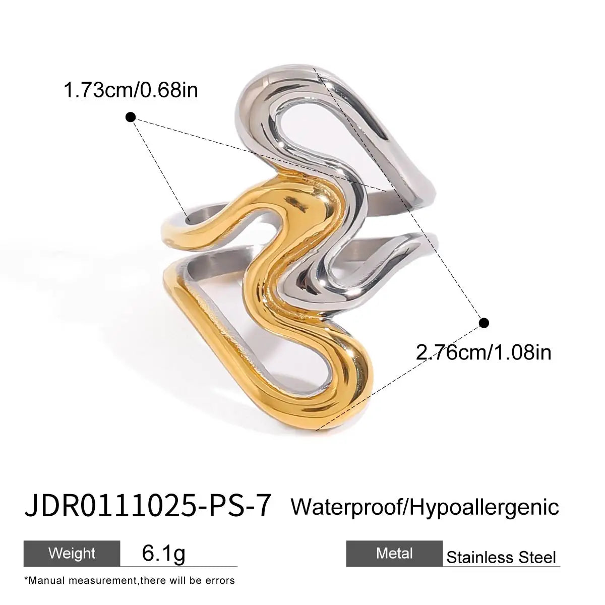 Mixed Stone Ring Stack — Stainless Steel