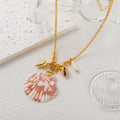 Summer beach breeze, purple seashell, conch, personality, niche design, gold necklace, color preservation