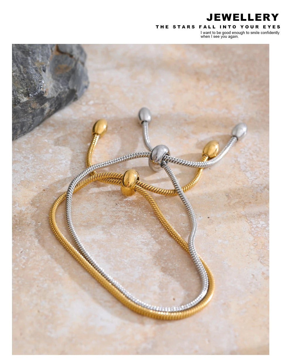 Geometric chain necklace in gold-plated stainless steel.