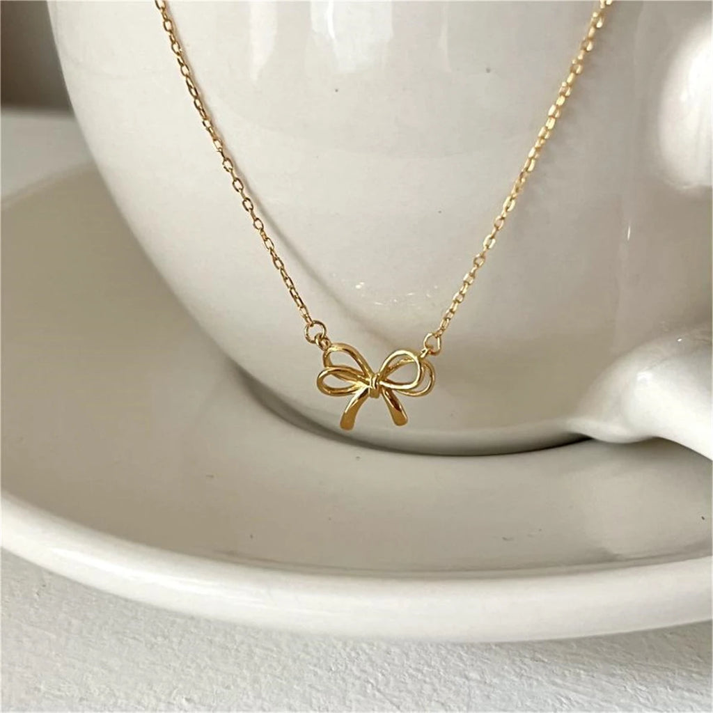 O-shaped sweet women's necklace copper plated gold