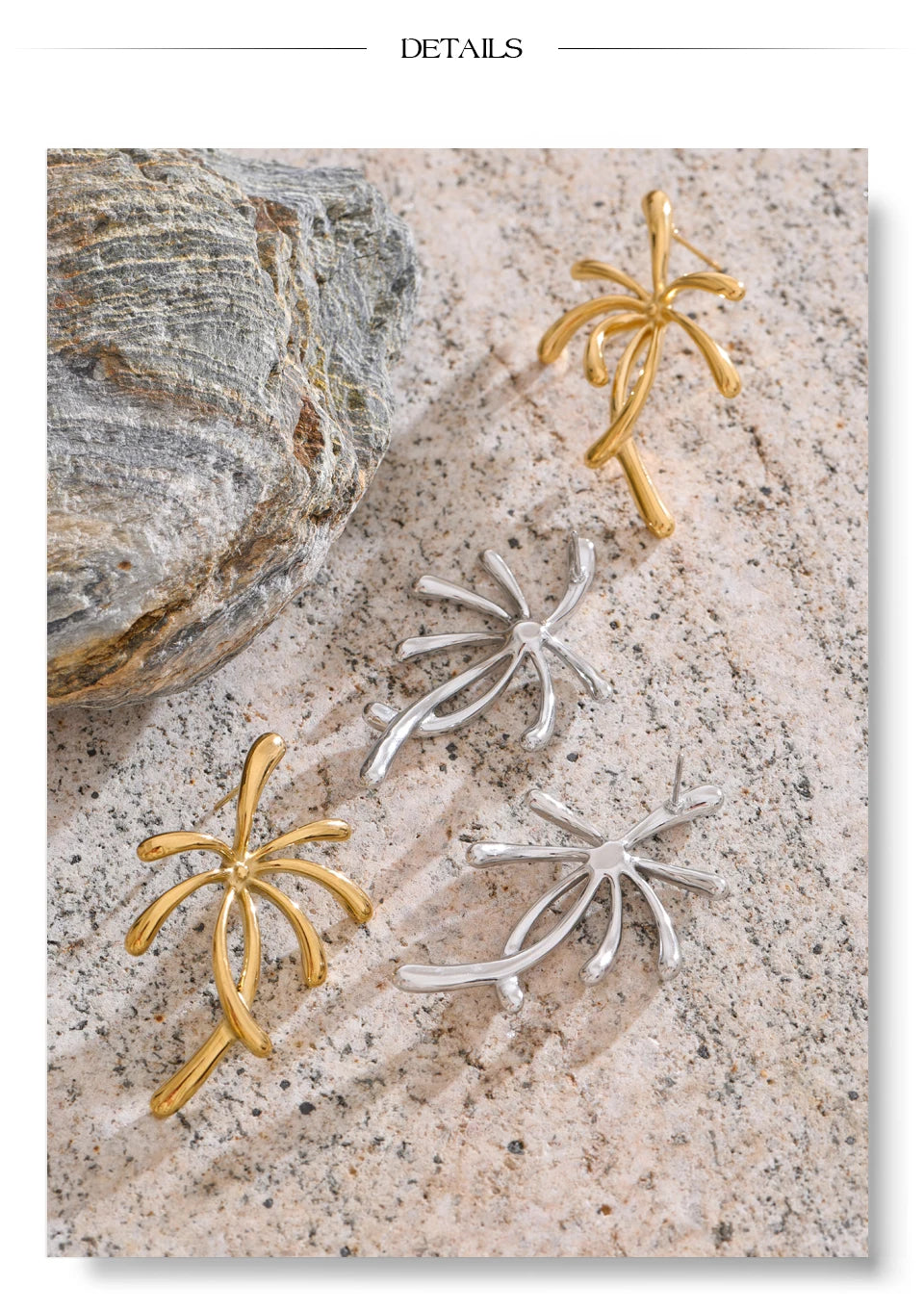 Geometric earrings in gold-plated stainless steel.