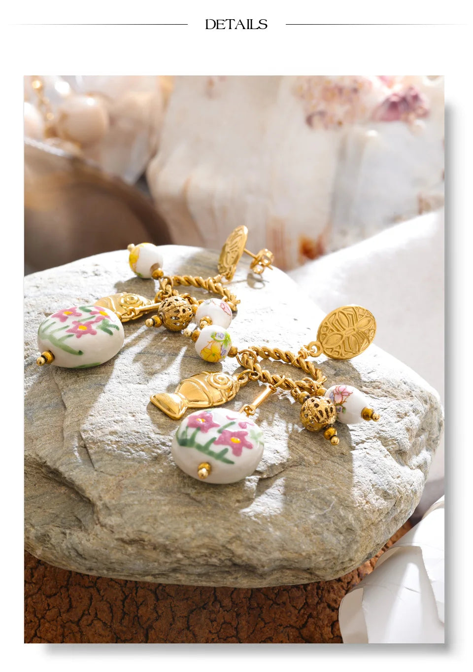 Flower Earrings — Gold-Plated Stainless Steel · PS1661