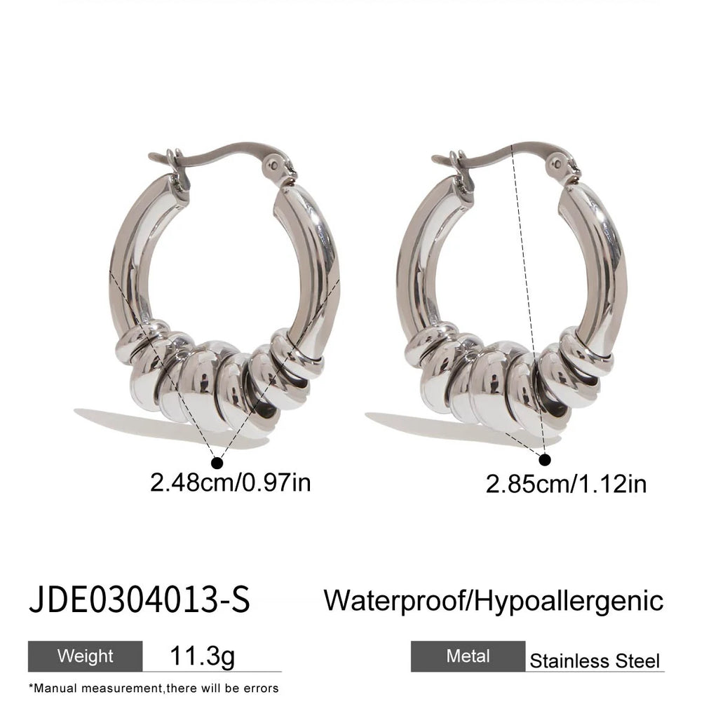 Twisted Hoop Earrings — Stainless Steel · PS089