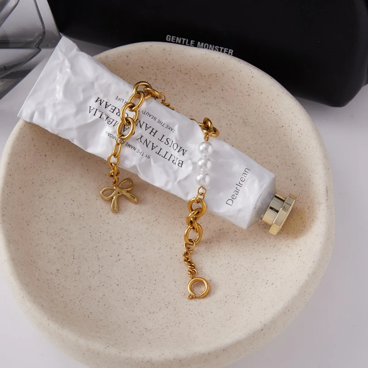 Bow Pearl Bracelet — Stainless Steel · PS282