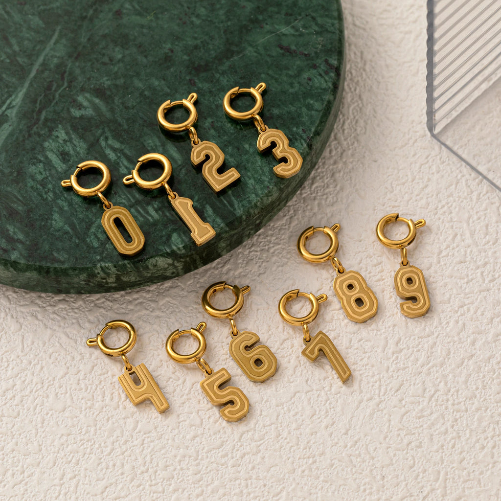 【DIY Pendant】Stainless Steel Number Charm Pendant - PS019