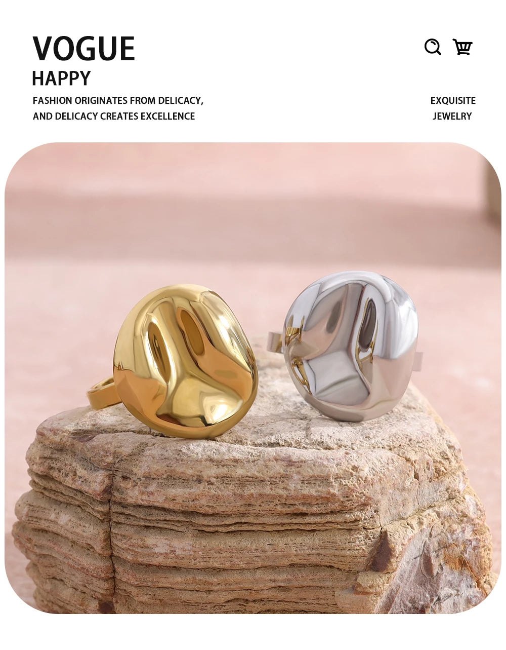 Irregular Vintage Ring — Stainless Steel · PS416