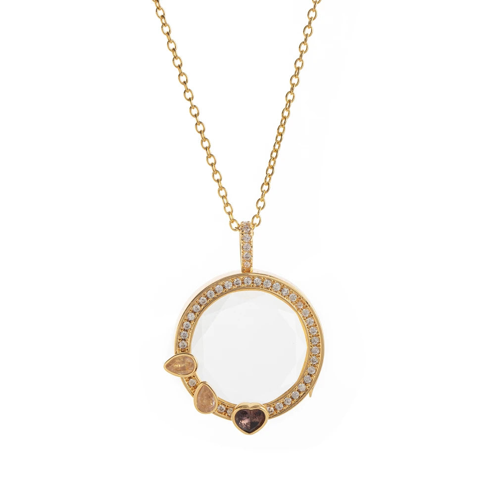 【Charm Locket Necklace】personalized picture box pendant with an openable hollow design and transparent box Necklaces for women