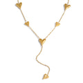 Heart chain necklace in gold-plated stainless steel.
