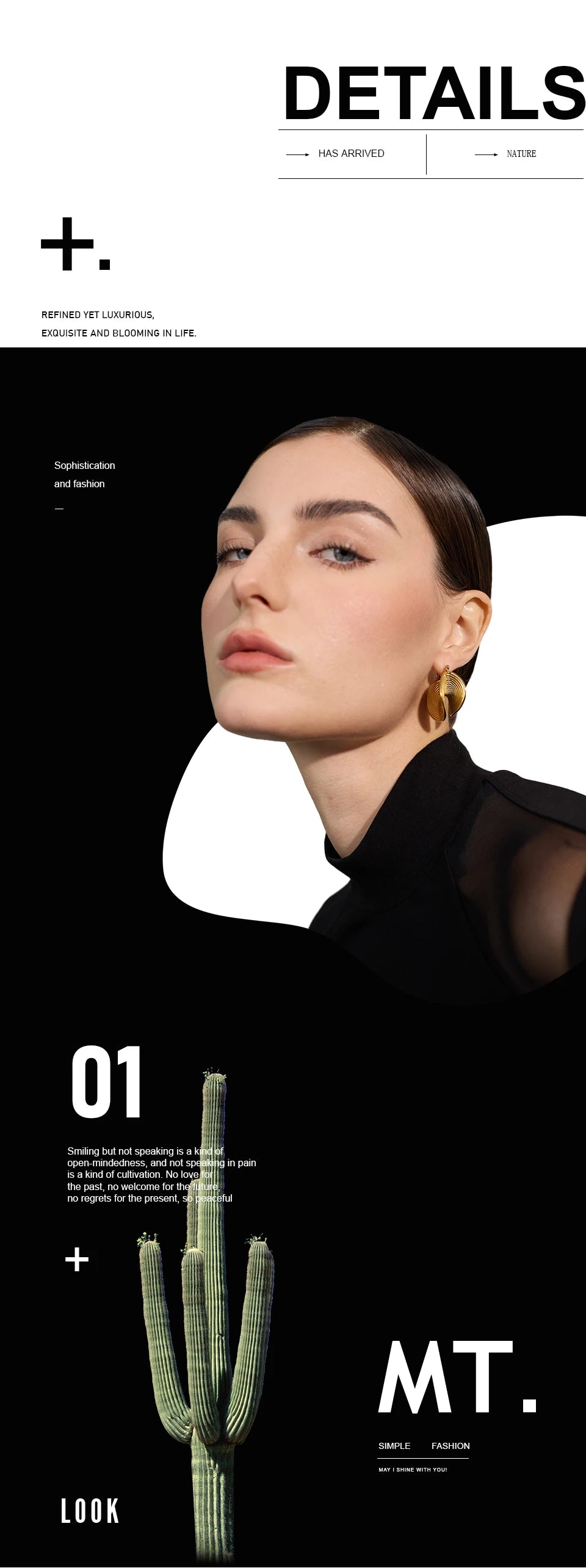 Geometric earrings in gold-plated stainless steel.