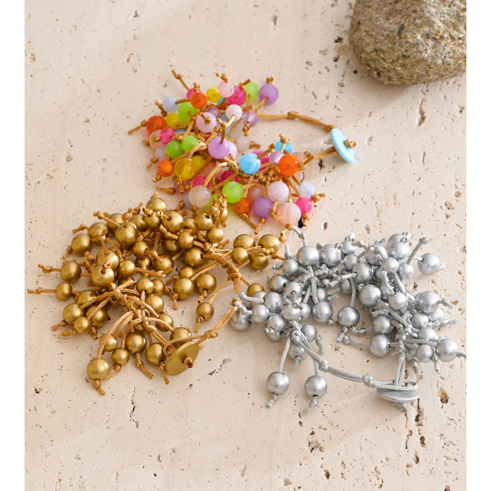 Resin beaded multi-color bracelet in resin.