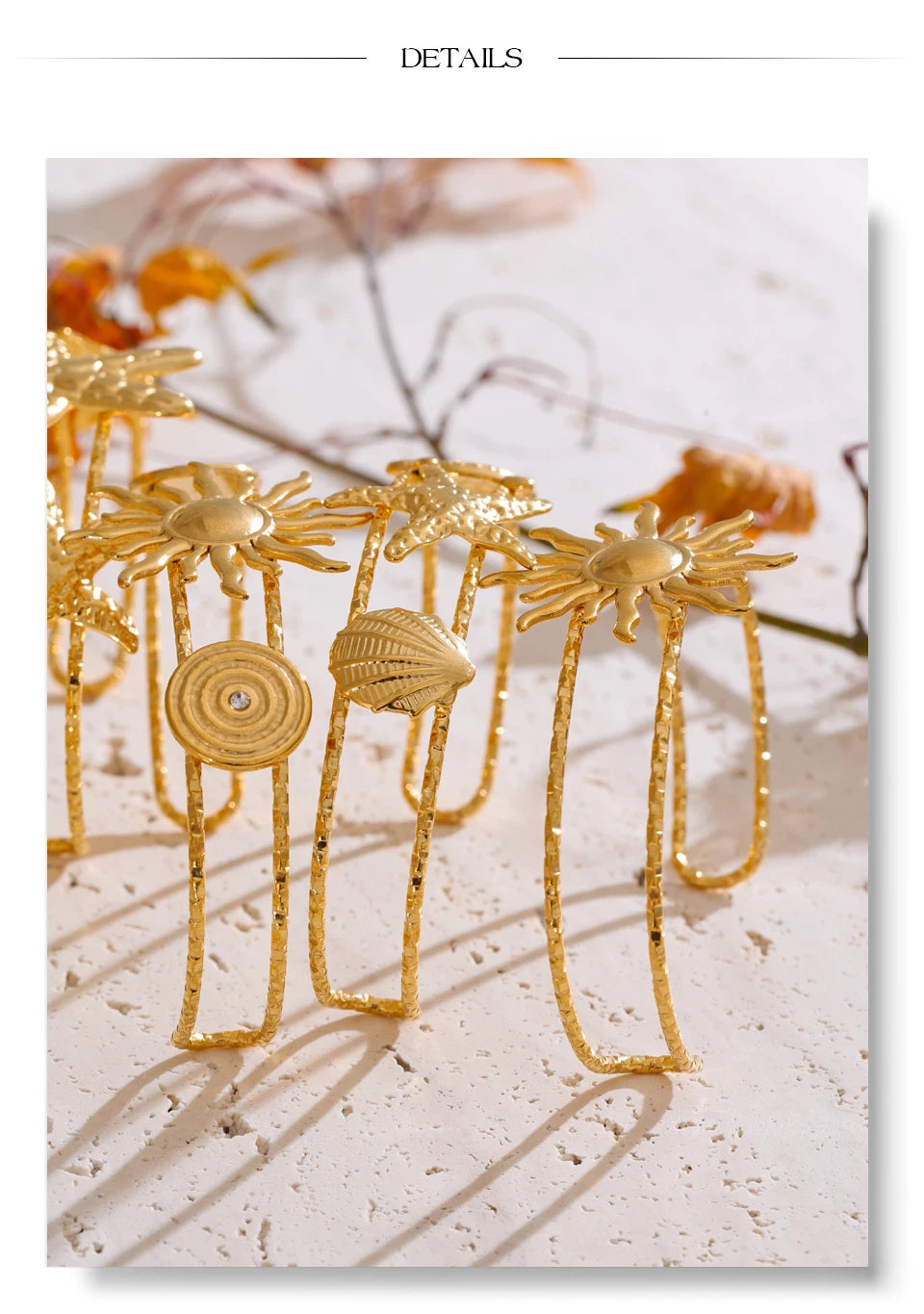 Shell Star Sun Bracelet — Gold-Plated Stainless Steel with Shell · PS2309