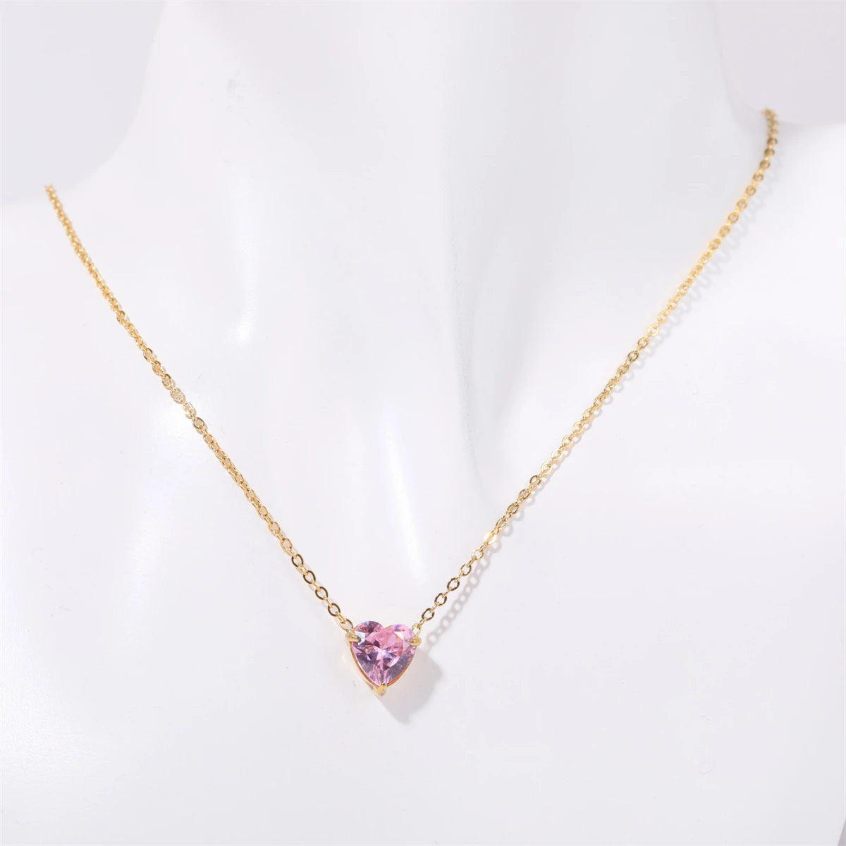 Stainless Steel Twelve Birthday Stone Necklace Love Pendant Necklace Month Stone