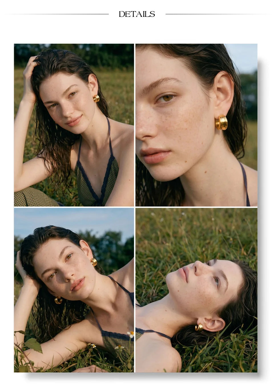 Geometric earrings in gold-plated stainless steel.
