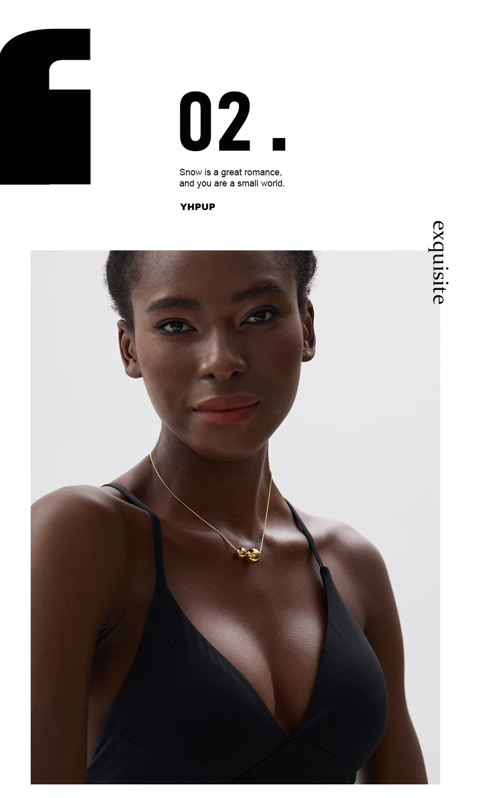 Beaded geometric necklace in gold-plated stainless steel.