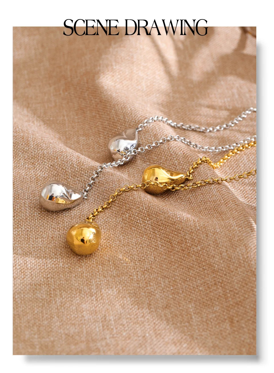 Geometric necklace in gold-plated stainless steel.