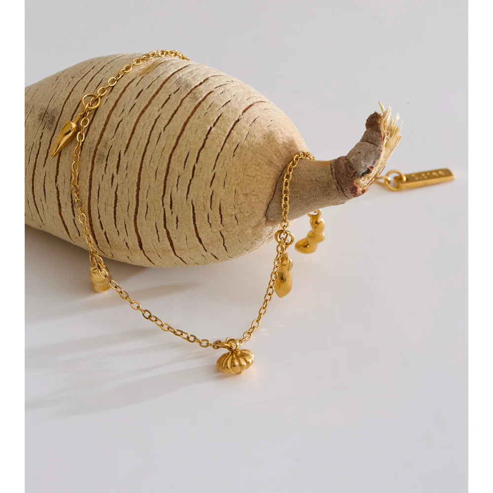 Geometric Chain Bracelet — Gold-Plated Stainless Steel · PS1061