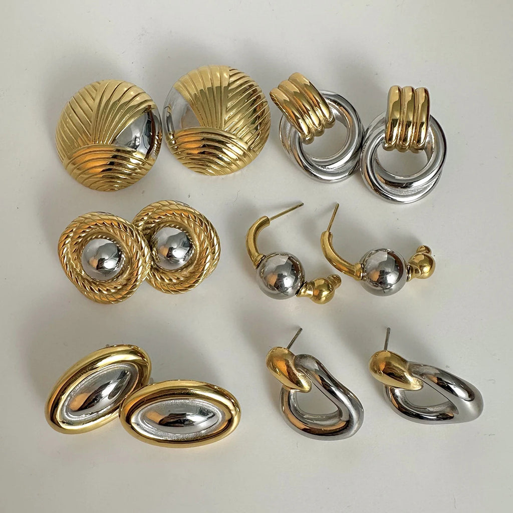 Ocean Shell Hoop Earrings — Stainless Steel · PS056