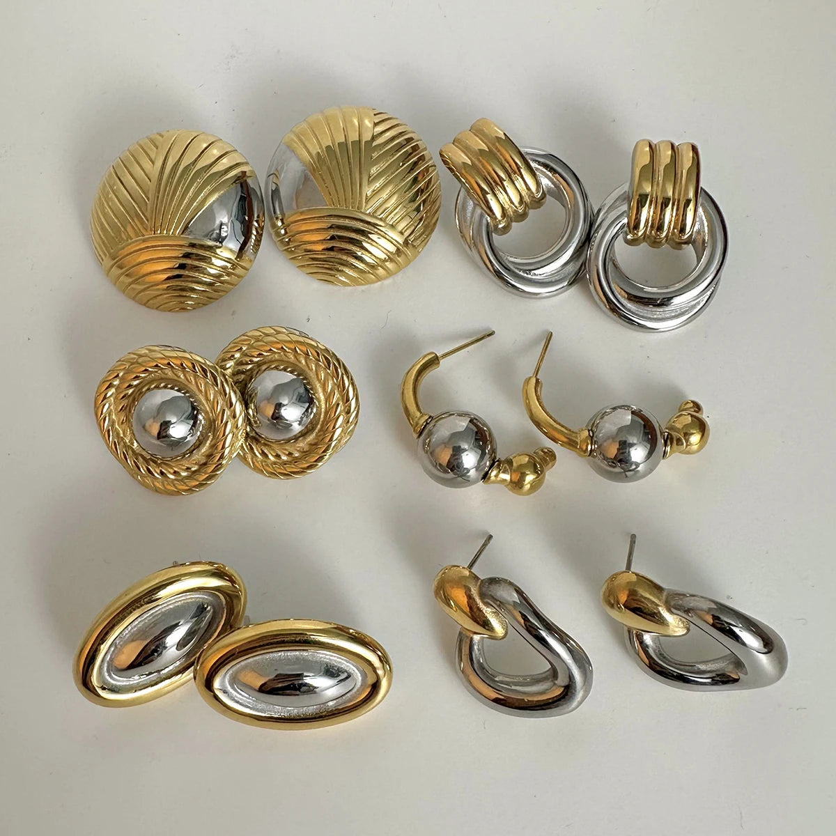 Ocean Shell Hoop Earrings — Stainless Steel · PS056