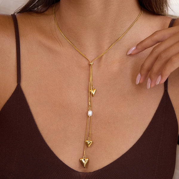 Heart Chain Necklace — Stainless Steel · PS313