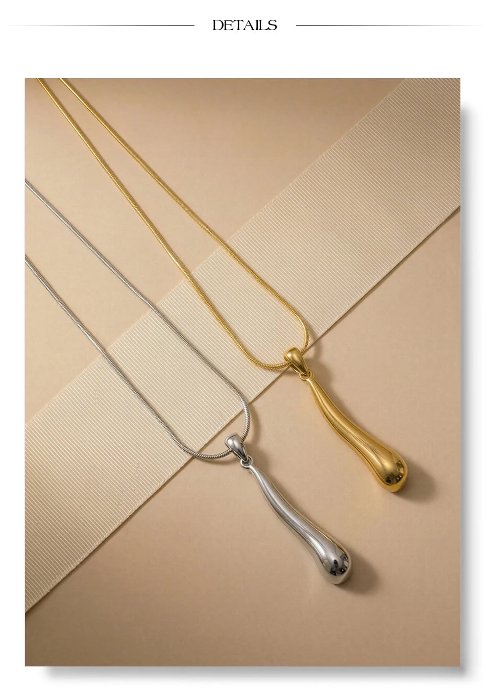 Geometric necklace in gold-plated stainless steel.