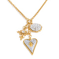 Heart cross necklace in gold-plated stainless steel.