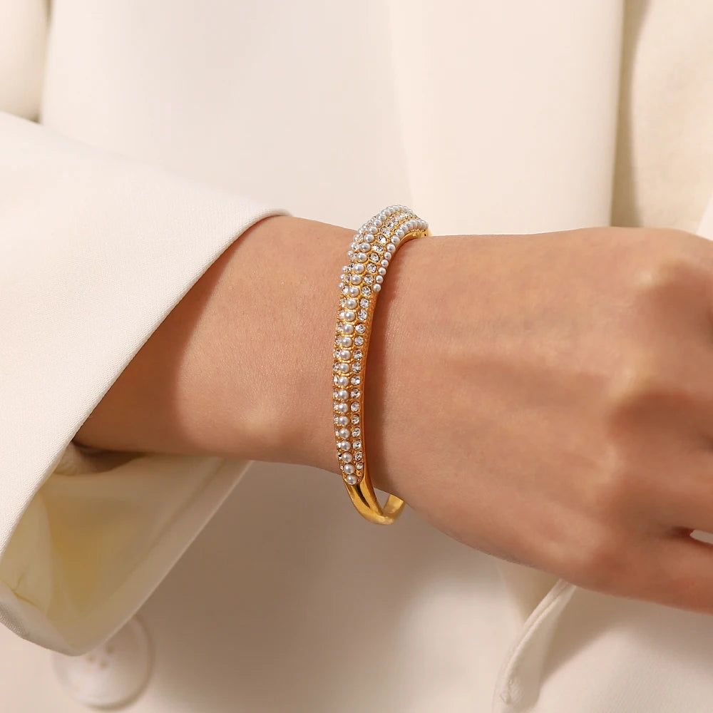 Wide Cuff Open Bracelet — Stainless Steel · PS380