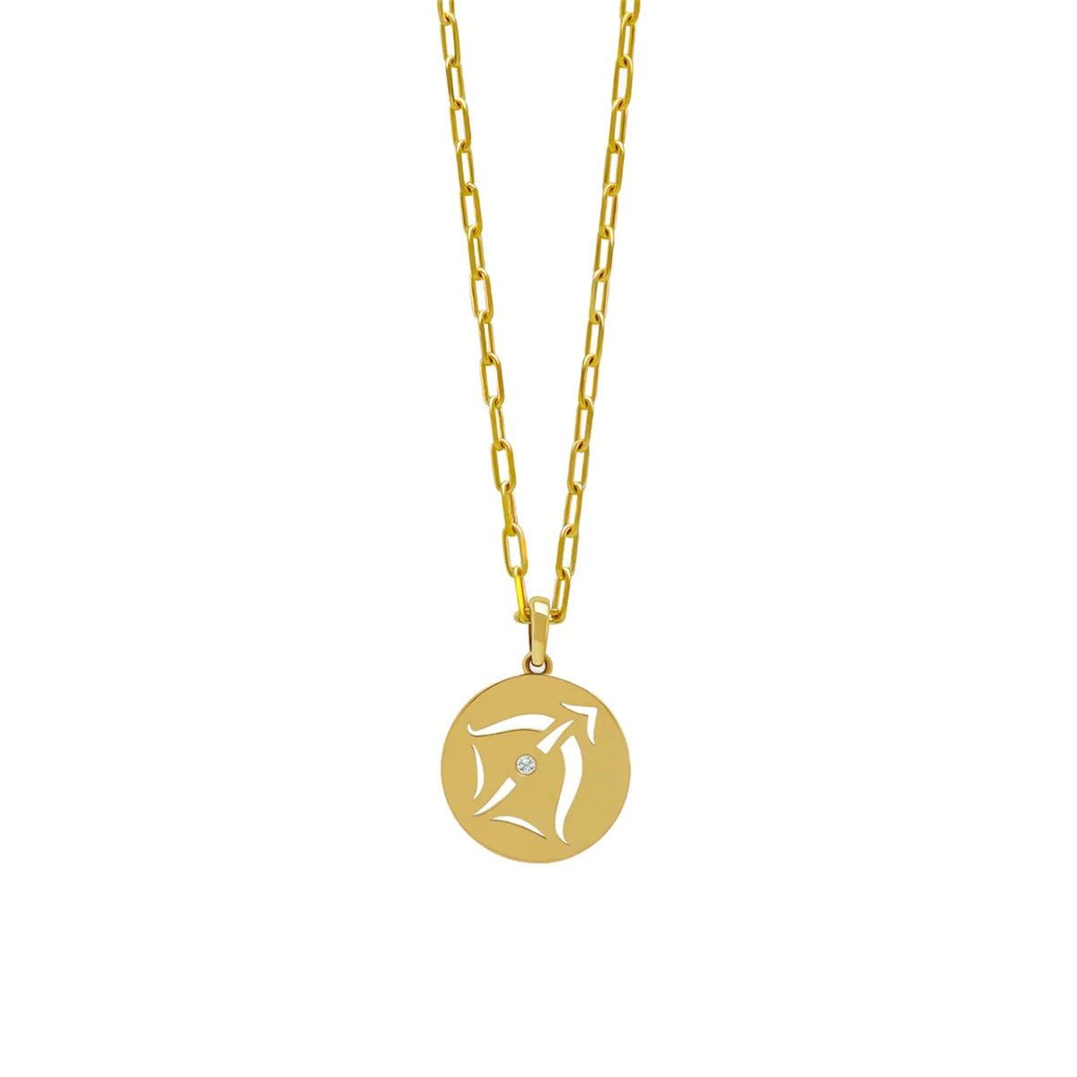 Stainless Steel 12 Constellation Necklace Ins Style Hollow Round Card Necklace Plated with True Gold for Color Protection