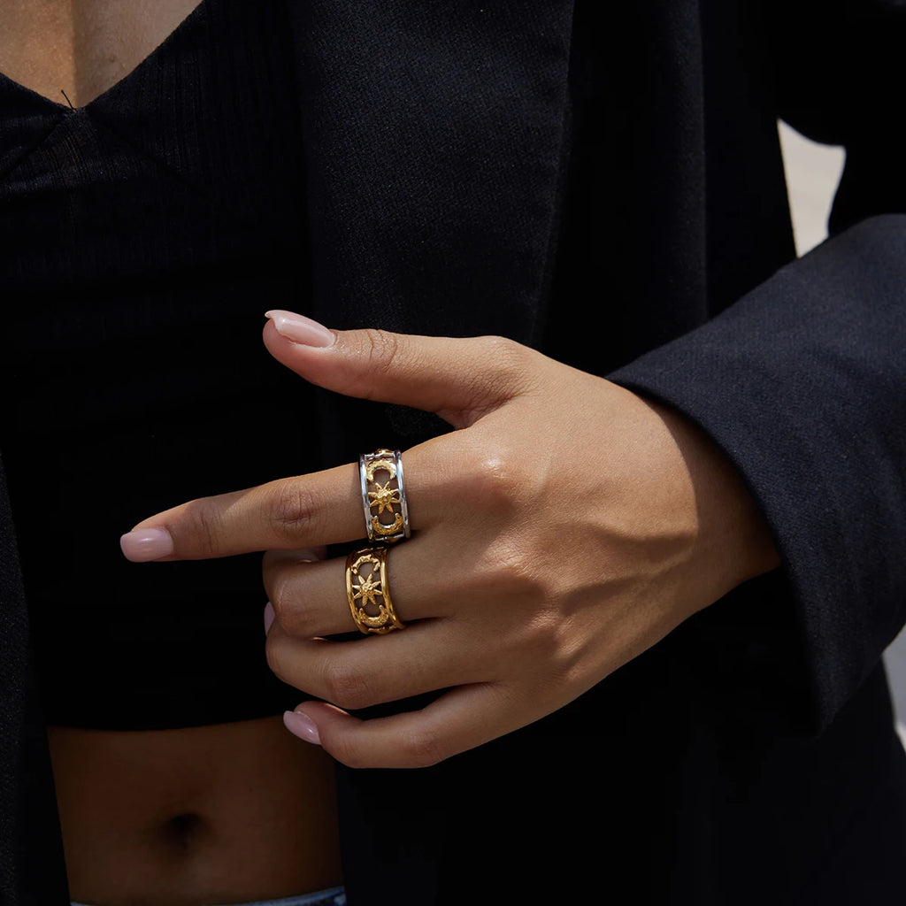 Moon Band Ring — Stainless Steel · PS237